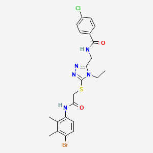 N-{[5-({2-[(4-bromo-2,3-dimethylphenyl)amino]-2-oxoethyl}sulfanyl)-4-ethyl-4H-1,2,4-triazol-3-yl]methyl}-4-chlorobenzamide