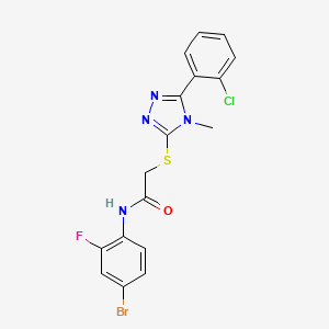 molecular formula C17H13BrClFN4OS B3517091 N-(4-bromo-2-fluorophenyl)-2-{[5-(2-chlorophenyl)-4-methyl-4H-1,2,4-triazol-3-yl]sulfanyl}acetamide 