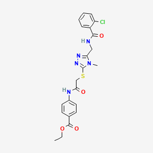 molecular formula C22H22ClN5O4S B3517097 ethyl 4-[({[5-({[(2-chlorophenyl)carbonyl]amino}methyl)-4-methyl-4H-1,2,4-triazol-3-yl]sulfanyl}acetyl)amino]benzoate 