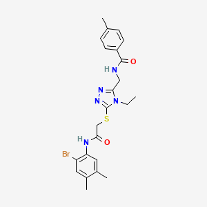 N-{[5-({2-[(2-bromo-4,5-dimethylphenyl)amino]-2-oxoethyl}sulfanyl)-4-ethyl-4H-1,2,4-triazol-3-yl]methyl}-4-methylbenzamide