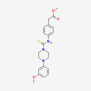 molecular formula C21H25N3O3S B3517146 METHYL 2-[4-({[4-(3-METHOXYPHENYL)PIPERAZINO]CARBOTHIOYL}AMINO)PHENYL]ACETATE 