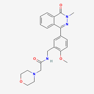 molecular formula C23H26N4O4 B3517147 N-[2-methoxy-5-(3-methyl-4-oxo-3,4-dihydro-1-phthalazinyl)benzyl]-2-(4-morpholinyl)acetamide 