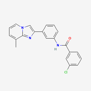 3-chloro-N-[3-(8-methylimidazo[1,2-a]pyridin-2-yl)phenyl]benzamide