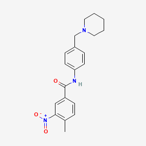 4-methyl-3-nitro-N-[4-(piperidin-1-ylmethyl)phenyl]benzamide