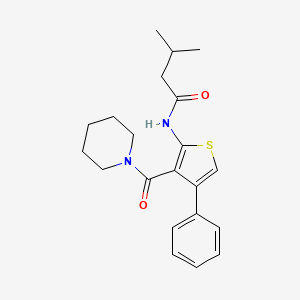 molecular formula C21H26N2O2S B3517178 3-methyl-N-[4-phenyl-3-(1-piperidinylcarbonyl)-2-thienyl]butanamide 