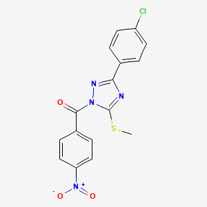 molecular formula C16H11ClN4O3S B3517190 3-(4-chlorophenyl)-5-(methylthio)-1-(4-nitrobenzoyl)-1H-1,2,4-triazole 