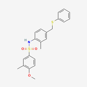 4-methoxy-3-methyl-N-{2-methyl-4-[(phenylthio)methyl]phenyl}benzenesulfonamide