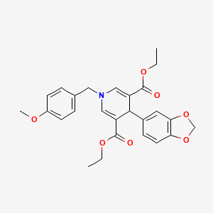 3,5-DIETHYL 4-(2H-1,3-BENZODIOXOL-5-YL)-1-[(4-METHOXYPHENYL)METHYL]-1,4-DIHYDROPYRIDINE-3,5-DICARBOXYLATE