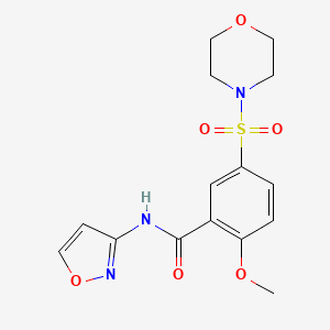 molecular formula C15H17N3O6S B3517227 N-3-isoxazolyl-2-methoxy-5-(4-morpholinylsulfonyl)benzamide 