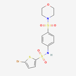 molecular formula C14H15BrN2O5S3 B3517239 5-bromo-N-[4-(4-morpholinylsulfonyl)phenyl]-2-thiophenesulfonamide 