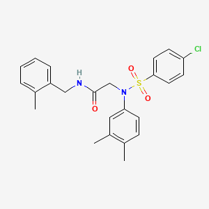 molecular formula C24H25ClN2O3S B3517242 N~2~-[(4-chlorophenyl)sulfonyl]-N~2~-(3,4-dimethylphenyl)-N~1~-(2-methylbenzyl)glycinamide 