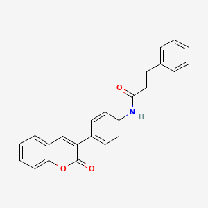 molecular formula C24H19NO3 B3517260 N-[4-(2-oxo-2H-chromen-3-yl)phenyl]-3-phenylpropanamide 