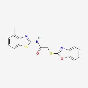 2-(1,3-benzoxazol-2-ylthio)-N-(4-methyl-1,3-benzothiazol-2-yl)acetamide