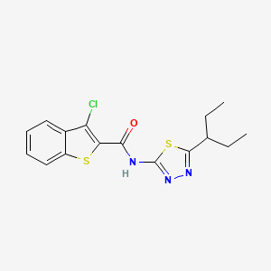 3-chloro-N-[5-(pentan-3-yl)-1,3,4-thiadiazol-2-yl]-1-benzothiophene-2-carboxamide