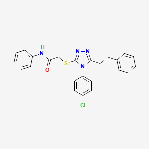 molecular formula C24H21ClN4OS B3517308 2-{[4-(4-chlorophenyl)-5-(2-phenylethyl)-4H-1,2,4-triazol-3-yl]sulfanyl}-N-phenylacetamide 