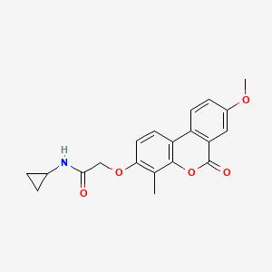 molecular formula C20H19NO5 B3517315 N-Cyclopropyl-2-({8-methoxy-4-methyl-6-oxo-6H-benzo[C]chromen-3-YL}oxy)acetamide 