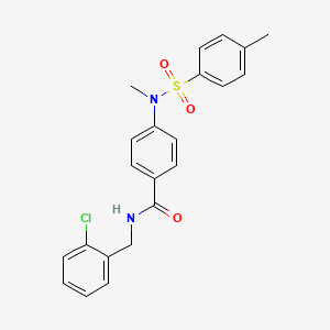 molecular formula C22H21ClN2O3S B3517324 N-(2-chlorobenzyl)-4-{methyl[(4-methylphenyl)sulfonyl]amino}benzamide 