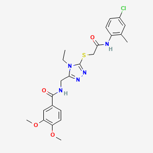 N-{[5-({2-[(4-chloro-2-methylphenyl)amino]-2-oxoethyl}sulfanyl)-4-ethyl-4H-1,2,4-triazol-3-yl]methyl}-3,4-dimethoxybenzamide