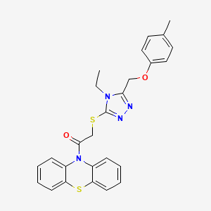 2-({4-ethyl-5-[(4-methylphenoxy)methyl]-4H-1,2,4-triazol-3-yl}sulfanyl)-1-(10H-phenothiazin-10-yl)ethanone