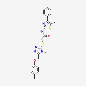 2-({4-methyl-5-[(4-methylphenoxy)methyl]-4H-1,2,4-triazol-3-yl}sulfanyl)-N-(5-methyl-4-phenyl-1,3-thiazol-2-yl)acetamide