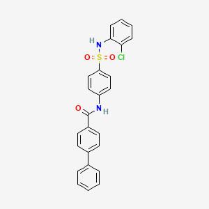 molecular formula C25H19ClN2O3S B3517360 N-(4-{[(2-chlorophenyl)amino]sulfonyl}phenyl)-4-biphenylcarboxamide 