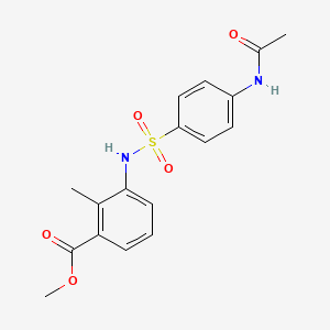 molecular formula C17H18N2O5S B3517404 methyl 3-({[4-(acetylamino)phenyl]sulfonyl}amino)-2-methylbenzoate 