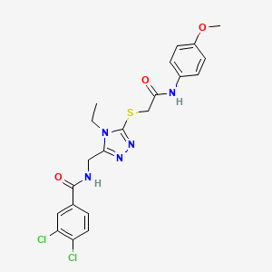 3,4-dichloro-N-{[4-ethyl-5-({2-[(4-methoxyphenyl)amino]-2-oxoethyl}sulfanyl)-4H-1,2,4-triazol-3-yl]methyl}benzamide