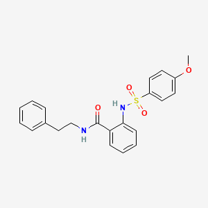 molecular formula C22H22N2O4S B3517416 2-{[(4-methoxyphenyl)sulfonyl]amino}-N-(2-phenylethyl)benzamide 