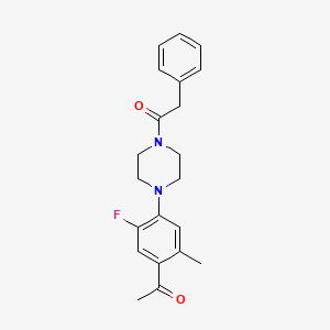 1-[4-(4-ACETYL-2-FLUORO-5-METHYLPHENYL)PIPERAZIN-1-YL]-2-PHENYLETHAN-1-ONE