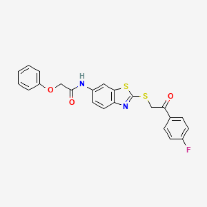 N-(2-{[2-(4-fluorophenyl)-2-oxoethyl]sulfanyl}-1,3-benzothiazol-6-yl)-2-phenoxyacetamide