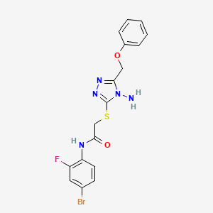 2-{[4-amino-5-(phenoxymethyl)-4H-1,2,4-triazol-3-yl]sulfanyl}-N-(4-bromo-2-fluorophenyl)acetamide