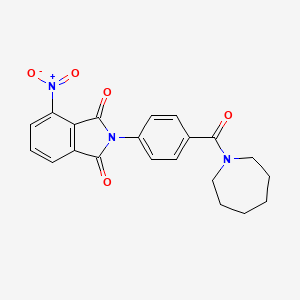 molecular formula C21H19N3O5 B3517461 2-[4-(1-azepanylcarbonyl)phenyl]-4-nitro-1H-isoindole-1,3(2H)-dione 