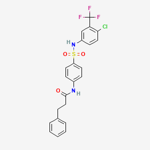 molecular formula C22H18ClF3N2O3S B3517477 N-[4-({[4-chloro-3-(trifluoromethyl)phenyl]amino}sulfonyl)phenyl]-3-phenylpropanamide 