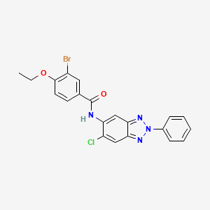 molecular formula C21H16BrClN4O2 B3517488 3-bromo-N-(6-chloro-2-phenyl-2H-1,2,3-benzotriazol-5-yl)-4-ethoxybenzamide 