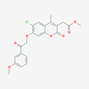 molecular formula C22H19ClO7 B3517489 methyl {6-chloro-7-[2-(3-methoxyphenyl)-2-oxoethoxy]-4-methyl-2-oxo-2H-chromen-3-yl}acetate 