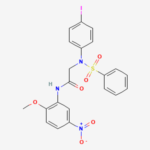 molecular formula C21H18IN3O6S B3517496 N~2~-(4-iodophenyl)-N~1~-(2-methoxy-5-nitrophenyl)-N~2~-(phenylsulfonyl)glycinamide 