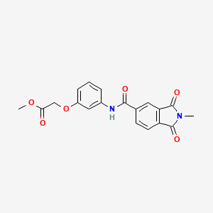 molecular formula C19H16N2O6 B3517524 methyl (3-{[(2-methyl-1,3-dioxo-2,3-dihydro-1H-isoindol-5-yl)carbonyl]amino}phenoxy)acetate 