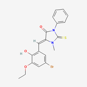 molecular formula C19H17BrN2O3S B3517541 5-(5-bromo-3-ethoxy-2-hydroxybenzylidene)-1-methyl-3-phenyl-2-thioxo-4-imidazolidinone 