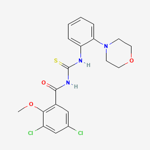 3,5-dichloro-2-methoxy-N-({[2-(4-morpholinyl)phenyl]amino}carbonothioyl)benzamide