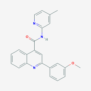 molecular formula C23H19N3O2 B3517579 2-(3-methoxyphenyl)-N-(4-methylpyridin-2-yl)quinoline-4-carboxamide 