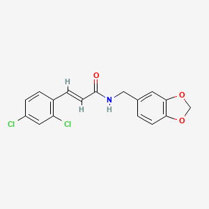 molecular formula C17H13Cl2NO3 B3517587 N-(1,3-benzodioxol-5-ylmethyl)-3-(2,4-dichlorophenyl)acrylamide 