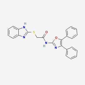 molecular formula C24H18N4O2S B3517589 2-(1H-benzimidazol-2-ylsulfanyl)-N-(4,5-diphenyl-1,3-oxazol-2-yl)acetamide 