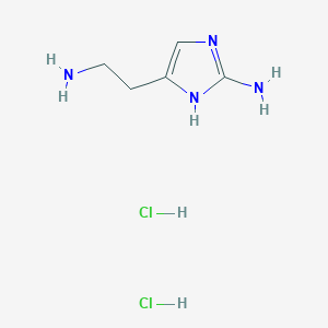 molecular formula C5H12Cl2N4 B035176 5-(2-Aminoethyl)-1H-imidazol-2-amine dihydrochloride CAS No. 89026-16-4