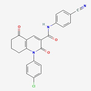 1-(4-chlorophenyl)-N-(4-cyanophenyl)-2,5-dioxo-1,2,5,6,7,8-hexahydro-3-quinolinecarboxamide