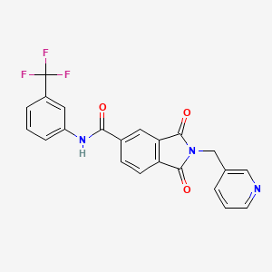 molecular formula C22H14F3N3O3 B3517611 1,3-dioxo-2-(3-pyridinylmethyl)-N-[3-(trifluoromethyl)phenyl]-5-isoindolinecarboxamide 