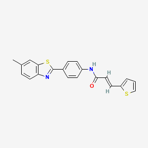 molecular formula C21H16N2OS2 B3517634 N-[4-(6-methyl-1,3-benzothiazol-2-yl)phenyl]-3-(2-thienyl)acrylamide 