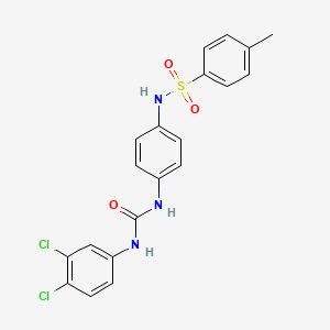 molecular formula C20H17Cl2N3O3S B3517654 N-[4-({[(3,4-dichlorophenyl)amino]carbonyl}amino)phenyl]-4-methylbenzenesulfonamide 