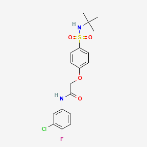 2-[4-(tert-butylsulfamoyl)phenoxy]-N-(3-chloro-4-fluorophenyl)acetamide