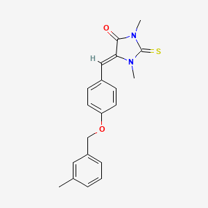 molecular formula C20H20N2O2S B3517718 1,3-dimethyl-5-{4-[(3-methylbenzyl)oxy]benzylidene}-2-thioxo-4-imidazolidinone 