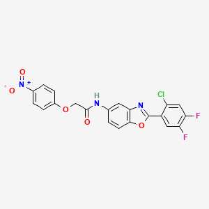 molecular formula C21H12ClF2N3O5 B3517725 N-[2-(2-chloro-4,5-difluorophenyl)-1,3-benzoxazol-5-yl]-2-(4-nitrophenoxy)acetamide 